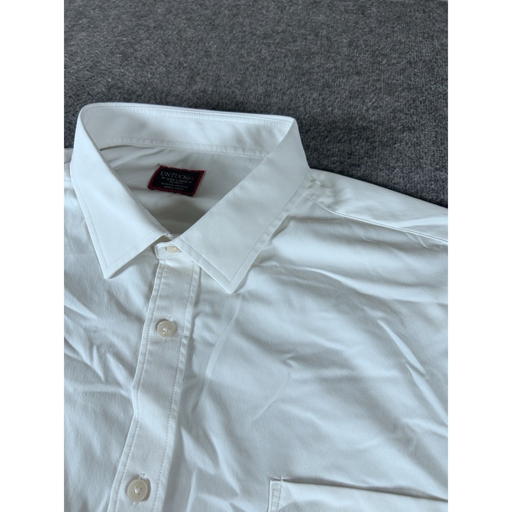 UNTUCKit White Shirt Mens 3XL Relaxes Fit Long Sleeve Button Down Nylon